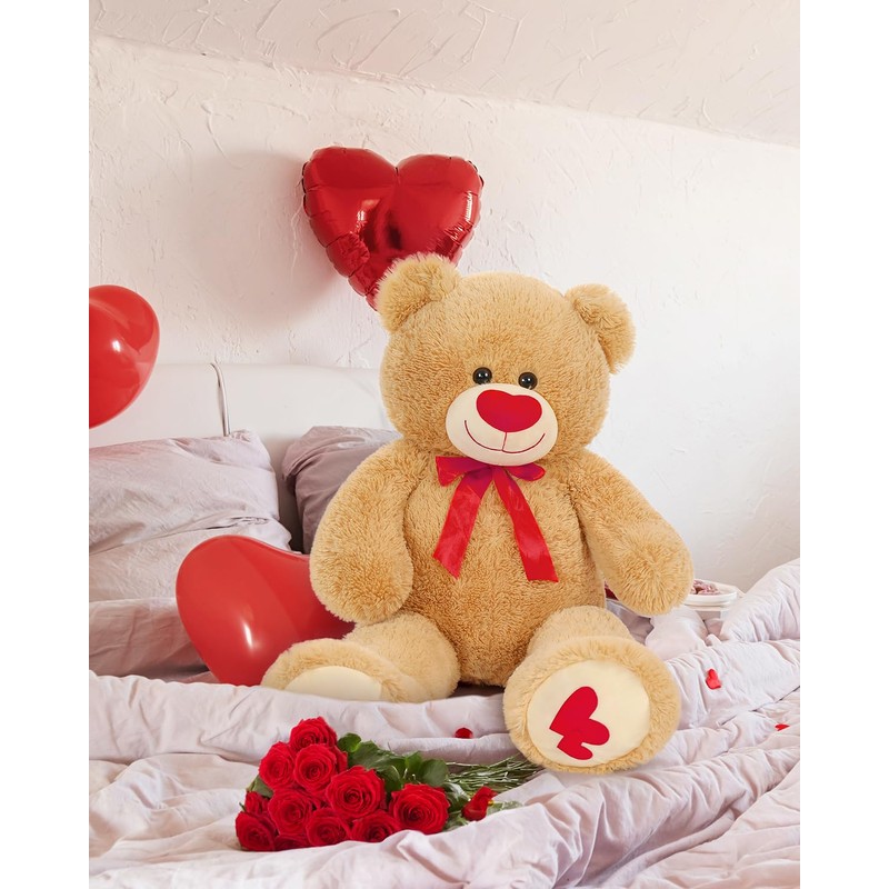 MaoGoLan Giant Teddy Bear 36" Stuffed Animal - Red Heart