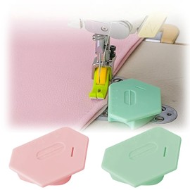 Koprek 2 Pcs Magnetic Seam Guide for Sewing Machines with Scale, Multifunctional Sewing Accessorie, Polygonal Adjustable Seam Guide, Compatible with Most Sewing Machine Models(Pink + Green)