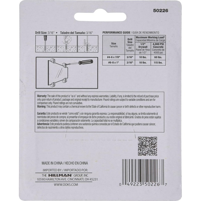 OOK 534016 1/4-Inch 20-Pound Adjustable Plastic Mirror Holders, 4-Pack