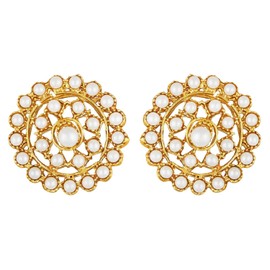 I Jewels - Juego de gargantilla india con abalorio de peso ligero y chapado en oro, chapado en oro