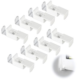 Pack of 8 Clamping Brackets Attachment Clamp Support Roller Blind Pleated Accessories Adjustment Range 20 mm for Duo Double Roller Blind and Pleated Blind Clamp Support Set for Pleated Blind White