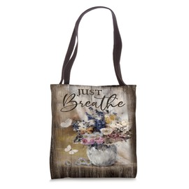 Vintage Flower White Butterfly Watercolor Painting Just Tote Bag
