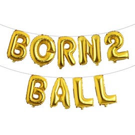 Born 2 Balls Birthday Basketball Decorations for Boys Basketball Theme 2nd Birthday Supplies Sports Theme 2nd Birthday Decorations (BORN 2 Balls, Gold)