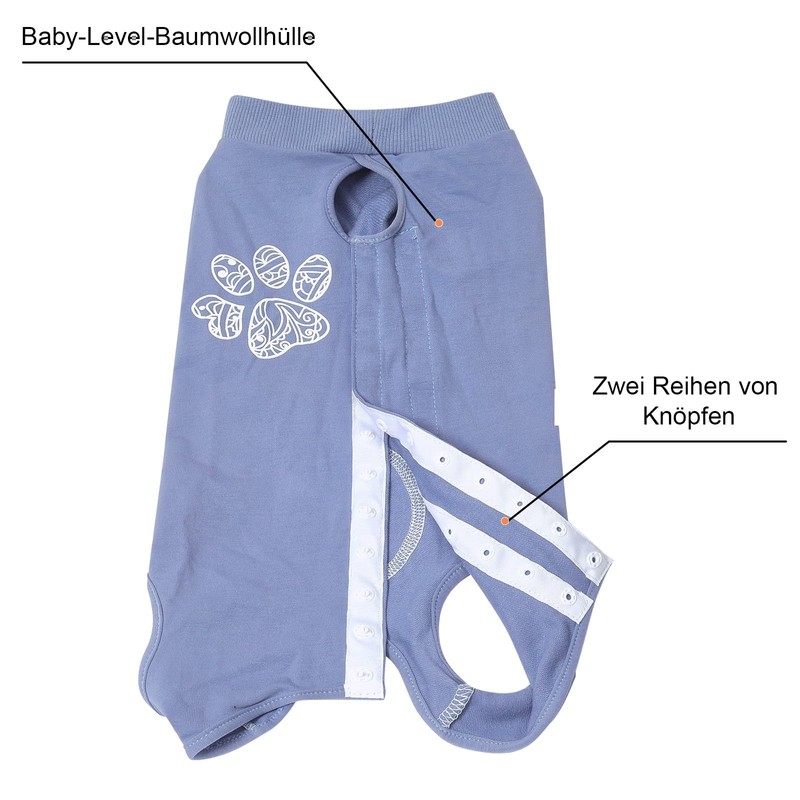 Jiupety Dog Recovery Suit Blue Medium