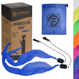 Diabolo Freizeitsport UV Light Poi in Blue - Angel Wings Spinning Pois. Spiral Pois, Soft Pois for Beginners and Professionals