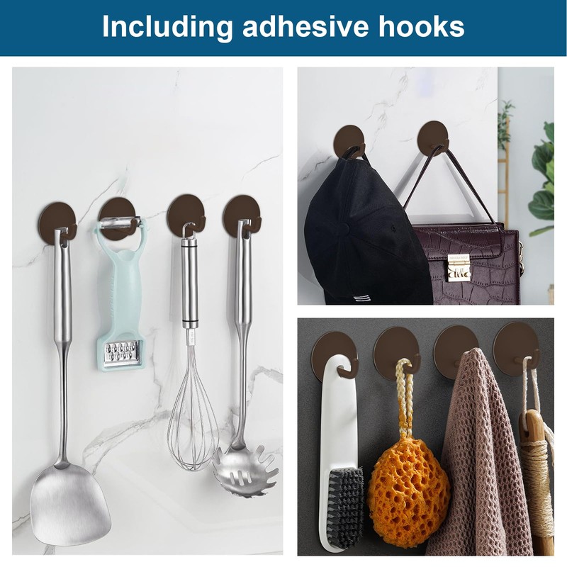Diesisa Razor Holder for Shower + Adhesive Wall Hooks, Premium