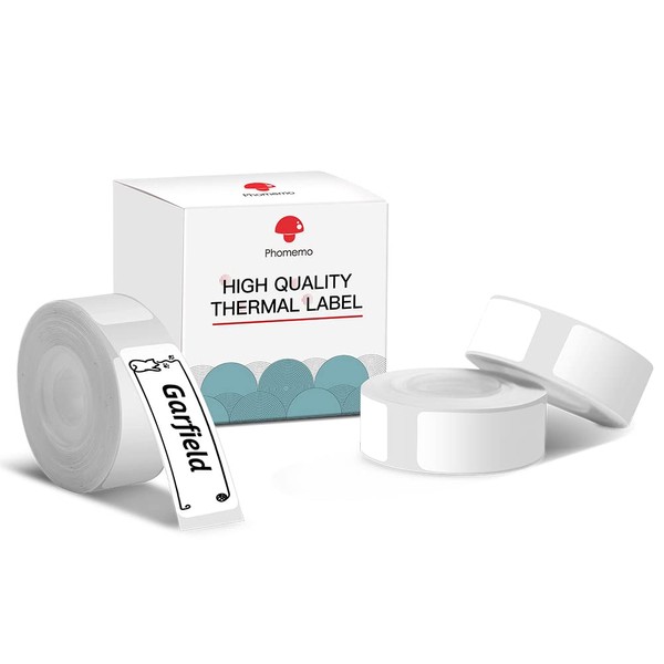 Phomemo D30 Label Maker Tape Black on White Sticker Thermal