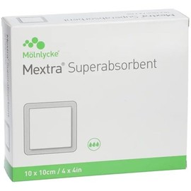 Mextra Superabsorbent Wound Dressing 10 x 10 cm, Pack of 10