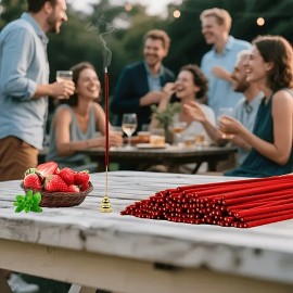 102pcs 6 Fruit Flavored Incense Sticks 25.5cm/10.04in Yoga Meditation Enhancer Party Atmosphere Booster Rich Aromas Includingquantity: 6pcs