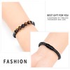 Leather Cremation Memorial Urn Bracelet Lava Stone 316L Stainless Steel