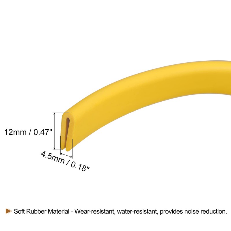 uxcell U Channel Edge Trim, 6.5ft Length Rubber Guard Seal