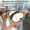 Luban Wood Cutting Board with Cute Panda Design, Solid Wooden
