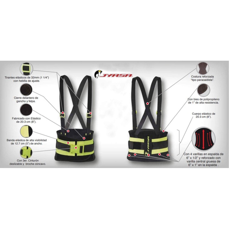 Soporte Sacrolumbar Jyrsa Tercer Cinturón Uso Rudo Tercer Cinturón (M)