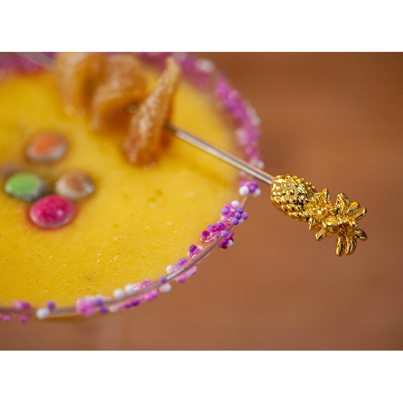 Beaumont Gold Plated Pineapple Cocktail Picks - Pack of 10