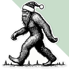Azeeda Extra große 460 mm 'Bigfoot mit Weihnachtsmütze' Permanente Aufkleber (DW00128811)