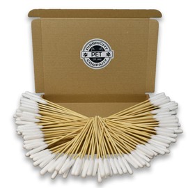 Pirbright Pet Company Extra Large Cotton Buds for Dogs 15cm Long Bamboo Cotton Buds for Cleaning Animal Ears Pack of 100