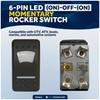 Five Oceans 6-Pin LED (On)-Off-(On) Momentary Rocker Switch, 25A/12V DC