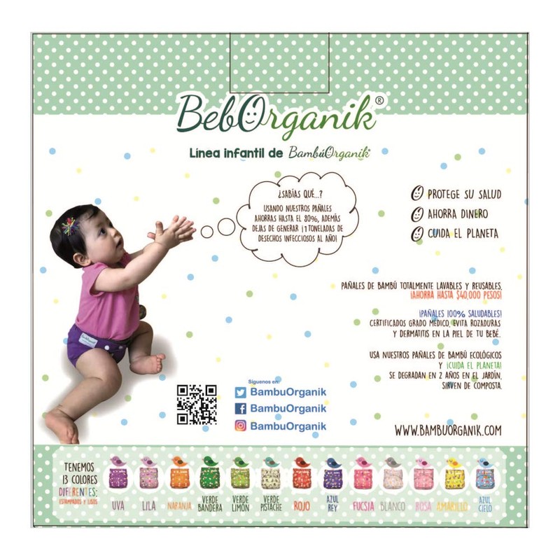 Caja de Regalo pañales de Tela ecológicos de bambú Niña