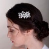 BERYUAN Pearl Comb for Bride Women Crystal Hair Comb Slide