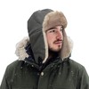 Clakllie Trapper Bomber Hat Warm Winter Hat with Earflaps for Hunting Skiing Cold Weather Russian Pilot Ushanka Cap,Gray