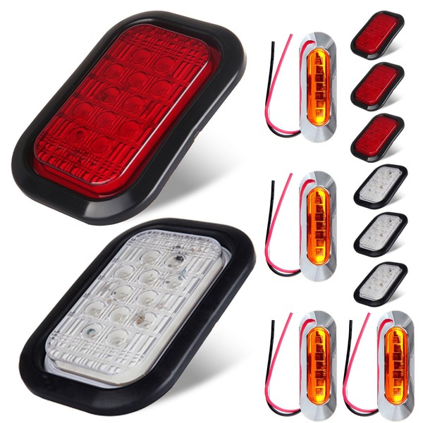 LBRST 4 x Oval 12 Led Red Light Oval Led