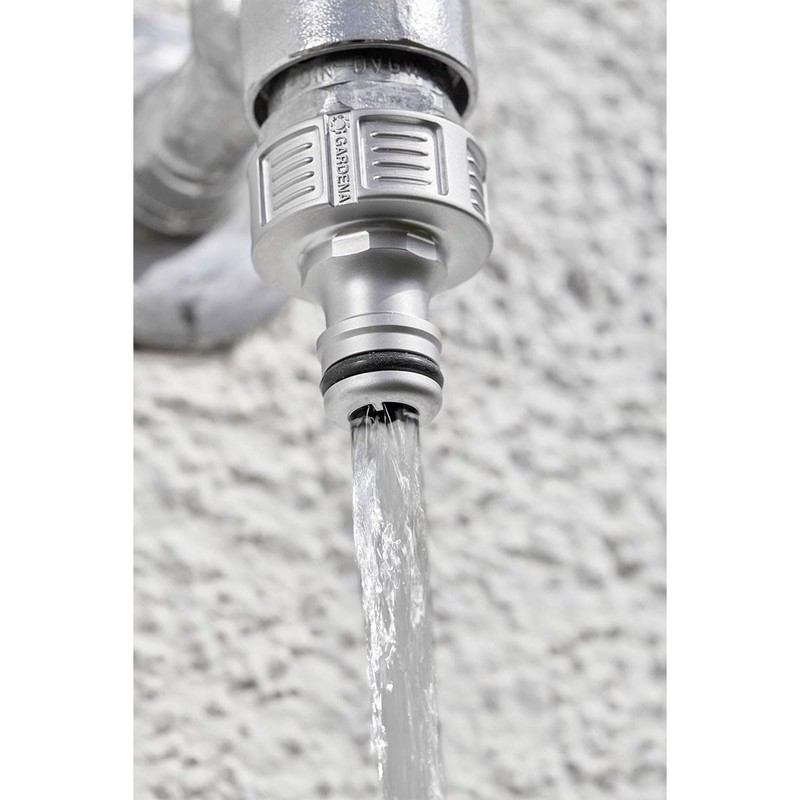 Gardena Tap Connector 1 Inch, Silver