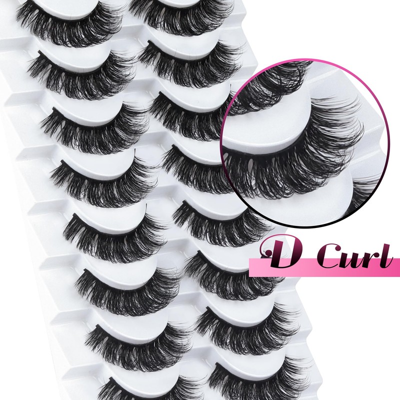 Ahrikiss Russian Strip Lashes Faux Mink Lashes D Curl False