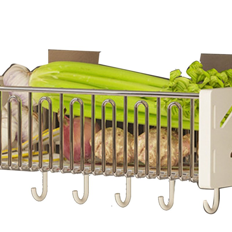 Kitchen Wall Mounted Shelf Multifunctional Hanging Drainage Organizer Basket for