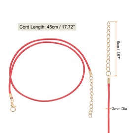 HARFINGTON 20pcs Waxed Necklace Cord Bulk, 18 Inches and 2mm Dia Necklace String Rope with Clasp for Pendants, Bracelets, Necklaces, Jewelry Making Beading Supplies,Red