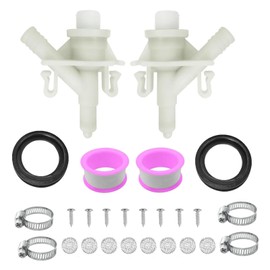 YURLOCY 2 Sets Water Valve Kit for DOmetic Toilets Series 300, 301, 310, 311, 320, 321, Leak-Proof, with 2 Toilet Flush Ball Seal, 2 adhesive tape, Effortless Pedal Flush Installation Kit 385311641