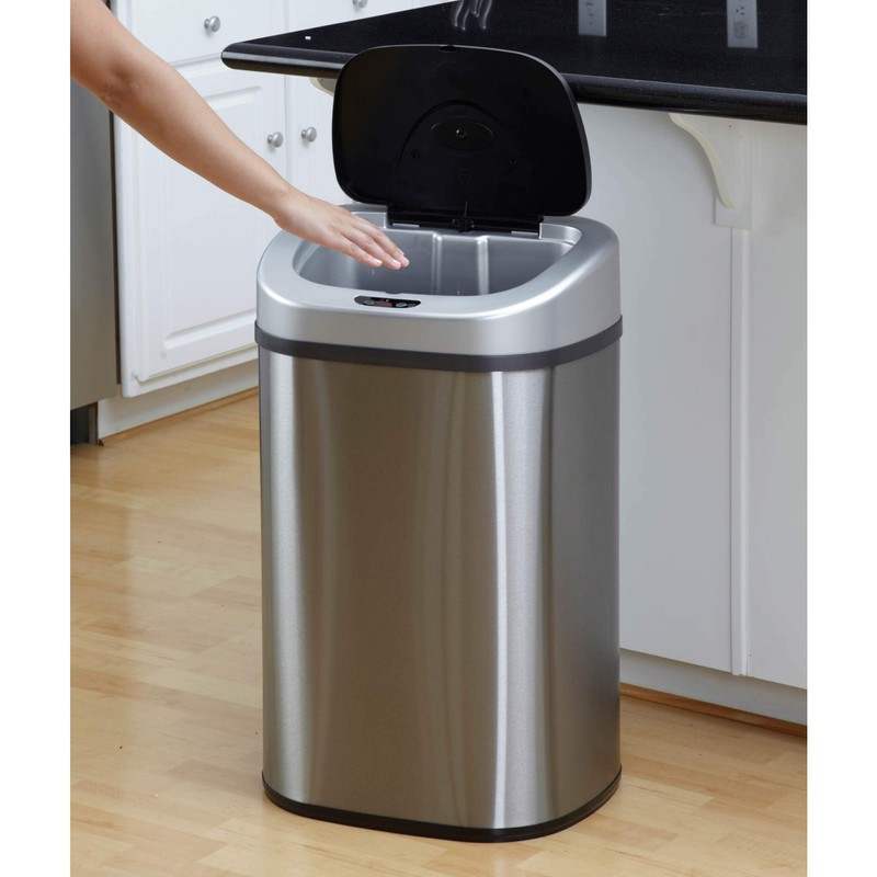 NINE_STARS Infrared Motion Sensor Trash Can 21 Gal. with Auto-Open