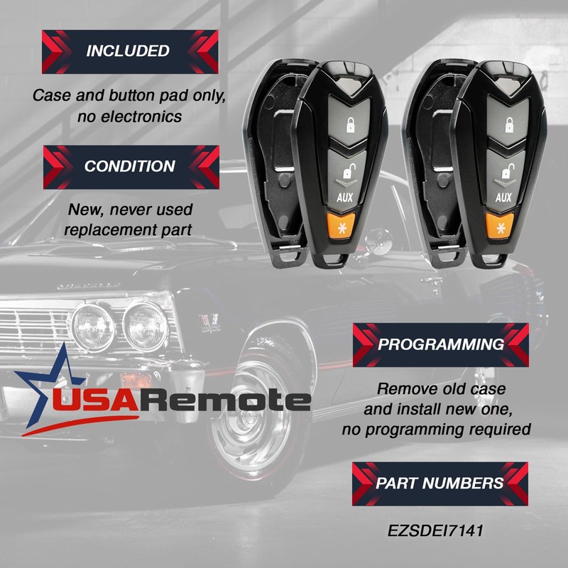 2 Case Shell Key Fob fits Viper Hornet DEI Python