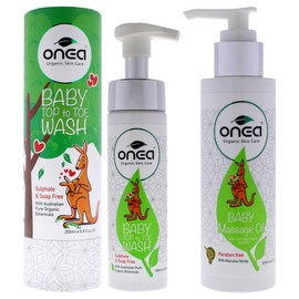 ONEA Baby Massage Oil and Top to Toe Wash - Tear-Free Baby Shampoo and Body Wash - Gentle Baby Bath Enriched with Australian Botanicals - 2 pc