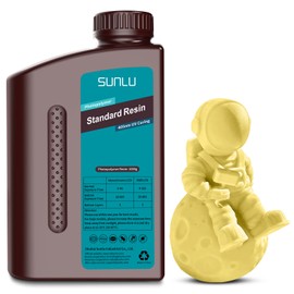SUNLU 3D Printer Resin 1kg, Fast Curing Standard 3D Resin for LCD DLP SLA 3D Printers, 395 to 405nm UV Curing 3D Printing Liquid Photopolymer Resin, Low Shrinkage High Precision, Macaron Lemon Yellow
