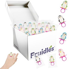 Fruidles Penguin Lollipops and Candy Rings Suckers, Fat-Free, Individually Wrapped (Penguin Candy Rings, 24-Pack