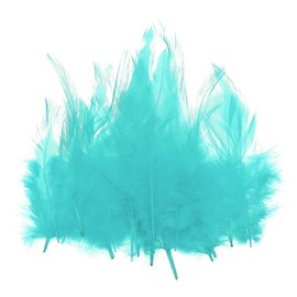 PATIKIL 3-5 Inch Rooster Feathers, 200 Pack Bulk Natural Feathers for Crafts Colorful Fluffy Craft Feathers for Dream Catcher Handwork Clothing Costumes Wedding, Blue