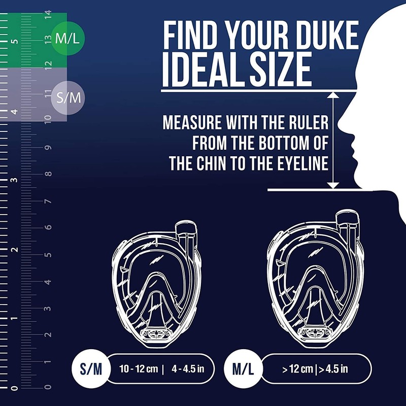 Cressi Duke Full Face Snorkel Dry Mask - Available in