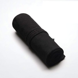 tophomer 72 Pocket Roll Up Pencil Case for Artist School Office, black, Modern