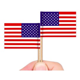 ZXvZYT USA American Flag US Toothpick Flags,Small Mini United States Cupcake Toppers Stick flags - 4th of July Independence Day Patriotic Decoration(100 Pcs)
