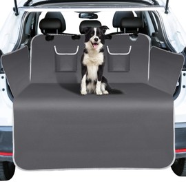 Nobleza Car Boot Protector for Dogs, Nonslip Waterproof Car Boot Liners Protector with Side & Bumper Protection, Universal Dog Car Seat Boot Cargo Cover for Cars, Truck and SUV, Grey