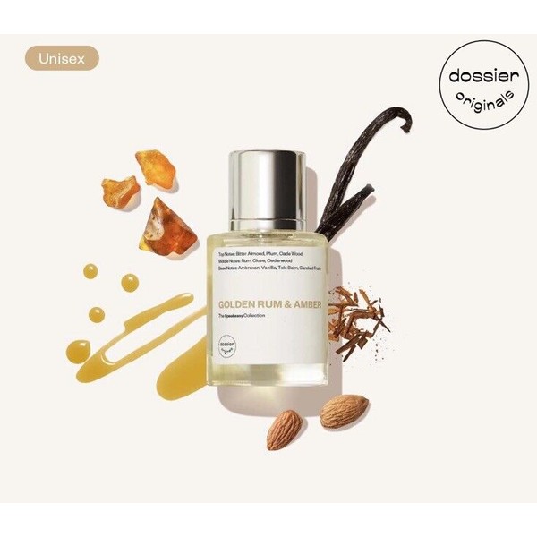Dossier GOLDEN RUM & AMBER Eau de Parfum. Size: 50ml