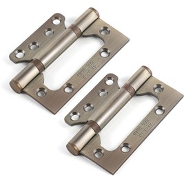 Qrity 4 Pieces Door Hinges, 4 Inch Home 100mm Door Hinges Stainless Steel Ball Bearing Mute Hinges for Internal External Doors, Antique Bronze