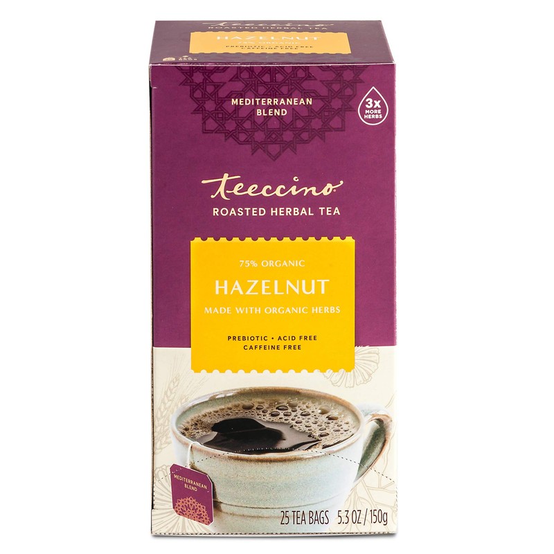 Teeccino Hazelnut Herbal Tea - Rich & Roasted Herbal Tea
