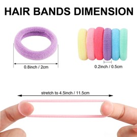 Baby Toddler Cotton Hair Ties 200Pcs, Pink Colorful Soft Seamless Hair Bands for Girls Kids Women, No Damage Small Elastic Ponytail Holders Accessories, 0.8inch Dia, BlueZOO