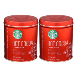 Starbucks Hot Cocoa Mix Tin, Peppermint Hot Cocoa Mix, 7-Ounce Tin (Pack of 2)