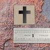Mini Crucifix Jesus Christ Christian Morale Patch [Tan, Black] Crucifix