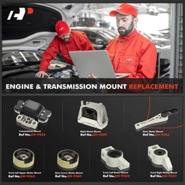 A-Premium 7PCS Engine Motor Mount and Transmission Mount Kit Compatible with Volkswagen Rabbit 2006 2007 2008 2009 2.5L, Replace# 1K0199855BB, 1K0199867B