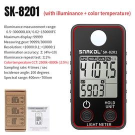Color Temperature Tester High Precise Illuminance Meter 0.5-300000LUX LED Illumination Test Meter Photographic Luminance Measuring Device