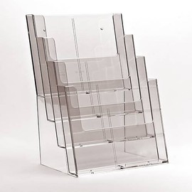 TAYMAR Brochure Stand with 4 Shelves in DIN A4 Portrait Format