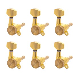DIAO79NI 6R Guitar Locking Tuners Handed Lock String Tuning Key Pegs Machine Heads for Folk Style Electric Acoustic Guitars (Gold）